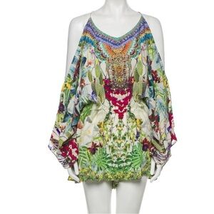 Tropical Floral Cold-Shoulder romper